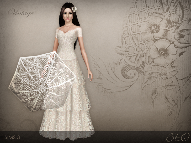 Wedding dress 38 for Sims 3 by BEO (1)